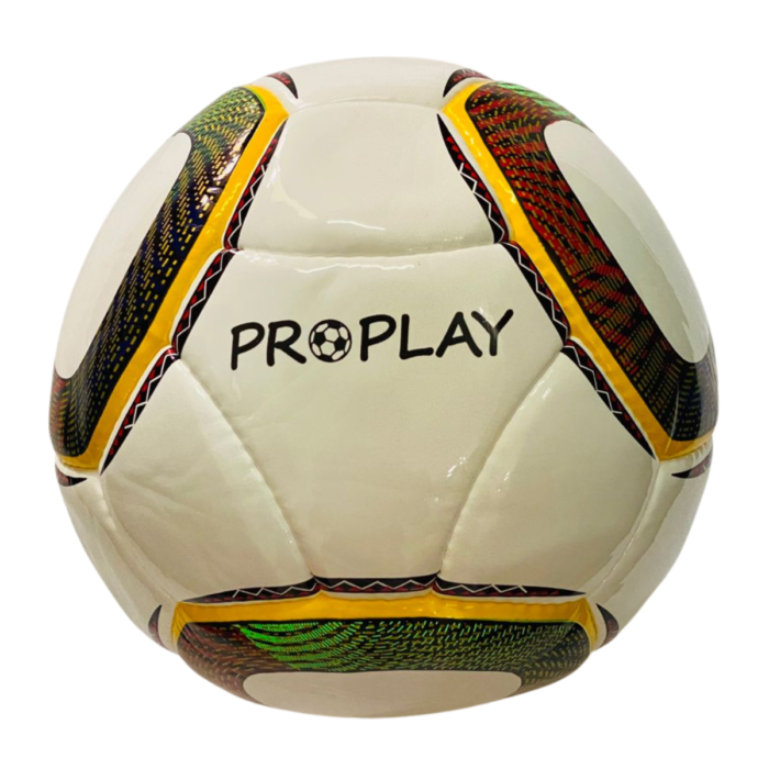 ProPlay Handstitched Football – White with Yellow Accent Panels