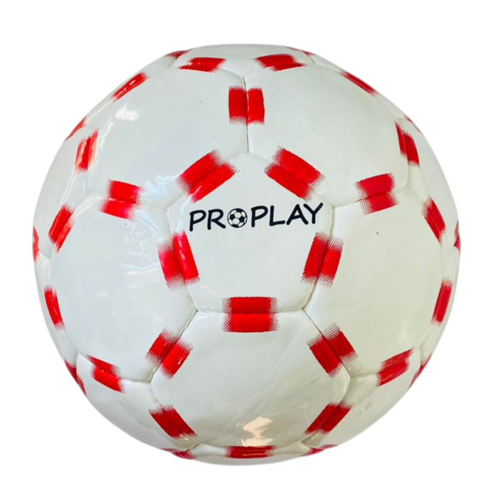 ProPlay Handstitched Football – White with Red Pattern Panels
